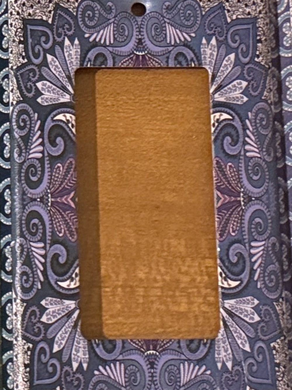Ornate Blue Pattern Single-Gang Switch Plate Cover